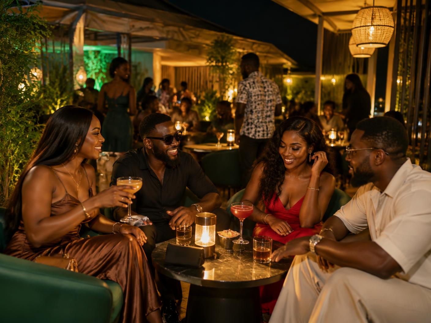 Friends enjoying cocktails